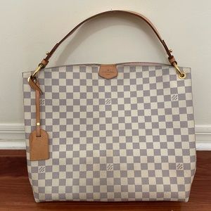 Louis Vuitton Graceful MM Damier Ebenne white canvas